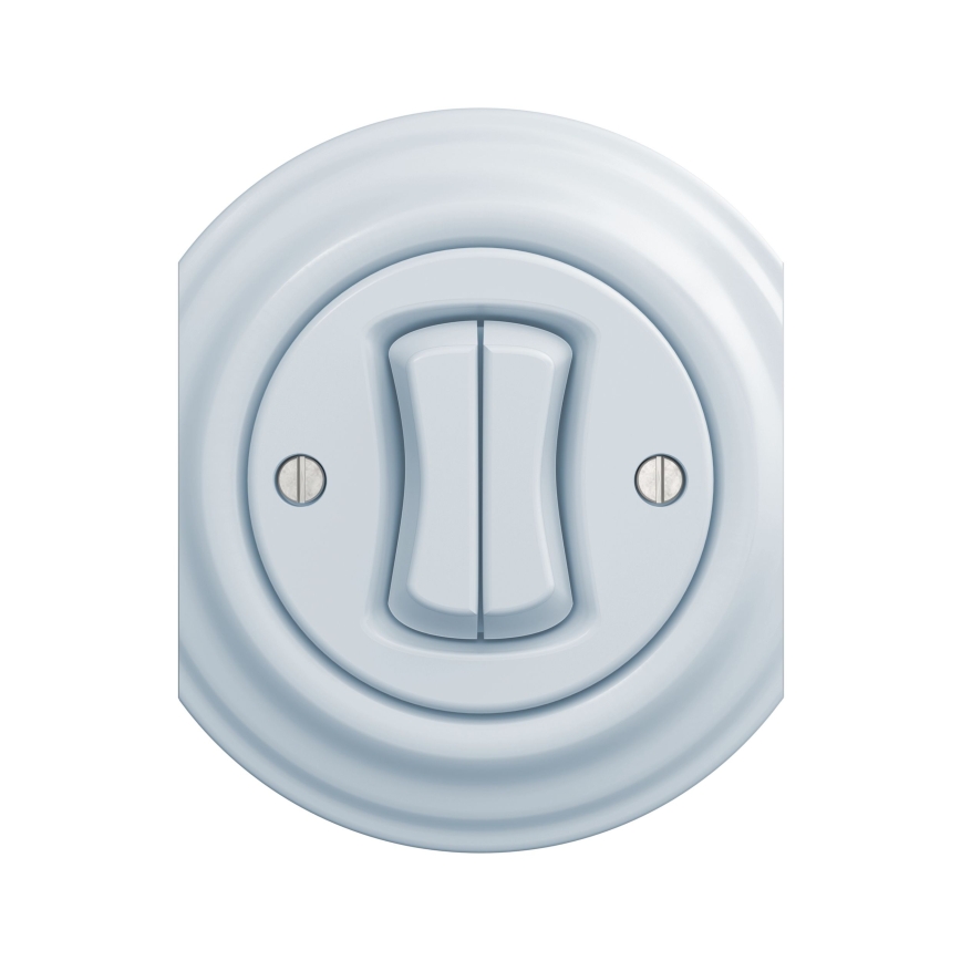 Reblig - Retro interruttore doppio per scale senza cornice n. 6+6 blu