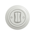 Reblig - Retro Interruttore doppio per vano scale con cornice n. 6+6, bianco in ceramica