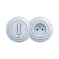 Reblig - Retro interruttore unipolare n. 1 e presa 230 V con placca, blu