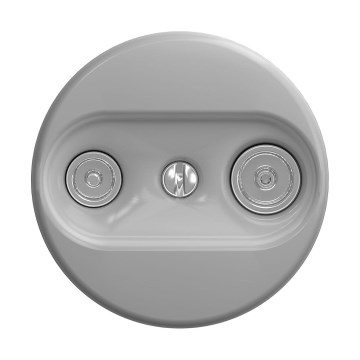 Reblig - Retro presa coassiale per TV+R (passante) senza cornice, grigio