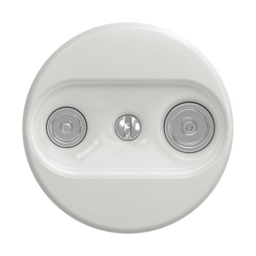 Reblig - Retro presa TV+R terminale senza cornice, ceramica bianca