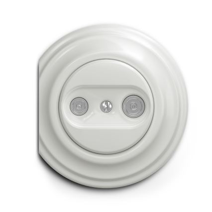 Reblig - Retro presa TV+R terminale senza cornice, ceramica bianca