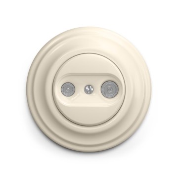 Reblig - Retro presa utente TV+R (passante) con cornice beige