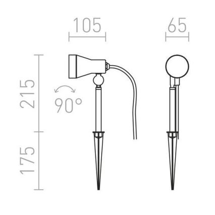 RED- Design Rendl - R10431 - Lampada da esterno DIREZZA 1xGU10/35W/230V IP54