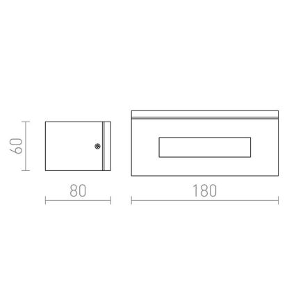 RED - Design Rendl-R10439 - Applique da esterno WOOP 1xR7s/48W/230V IP54