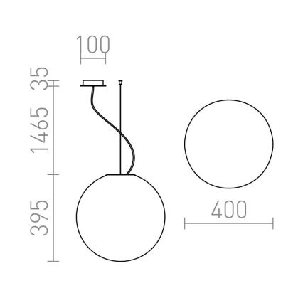 RED - Design Rendl - R10479 - Lampadario su corda LUNEA 1xE27/70W/230V