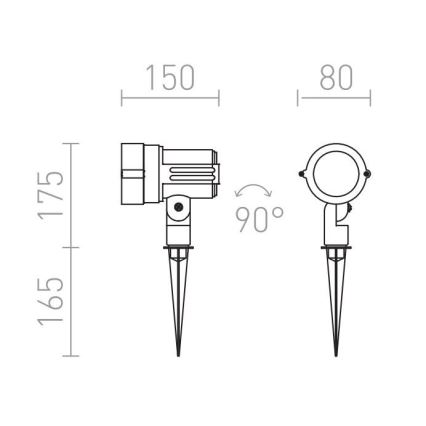 RED - Design Rendl - R10527 - Lampada LED per esterni GARY LED/10W/230V IP65 grigio