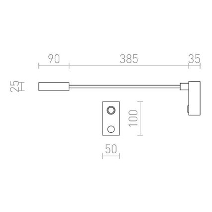 RED - Design Rendl - R10541 - Lampada da parete a LED AIM LED/3W/230V nero