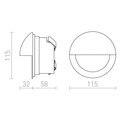 RED-Design Rendl-R10558- Lampada da incasso a LED per esterno ASTERIA LED/3W/230V IP54