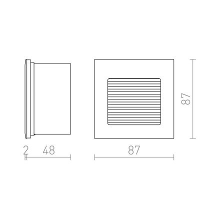 RED - Design Rendl - R10606 - Luce di orientamento LED da incasso INTRO LED/1W/230V