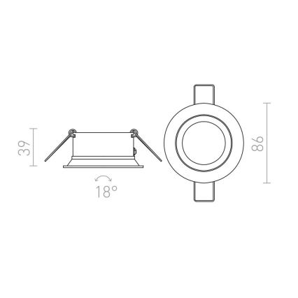 RED - Design Rendl - R11738 - Lampada da incasso SOBER 1xGU10/50W/230V bianco