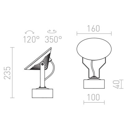 RED - Design Rendl - R11753- Applique da esterno LED FOX LED/9W/230V IP65