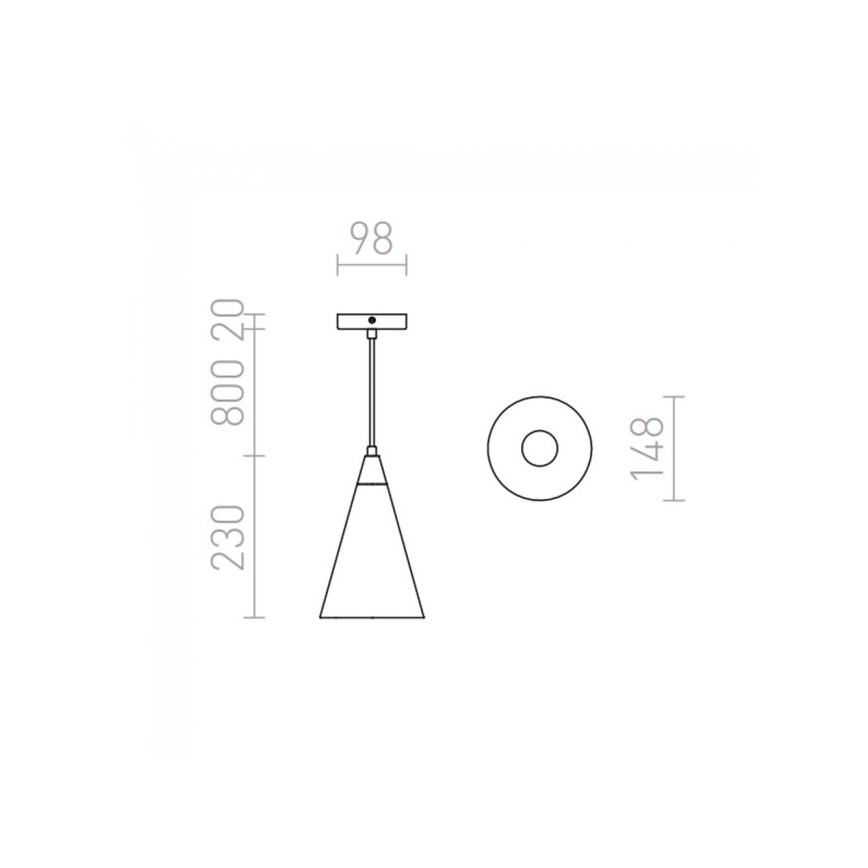 RED - Design Rendl - R12380 - Lampadario su corda HEIDI 1xE27/28W/230V cemento/legno