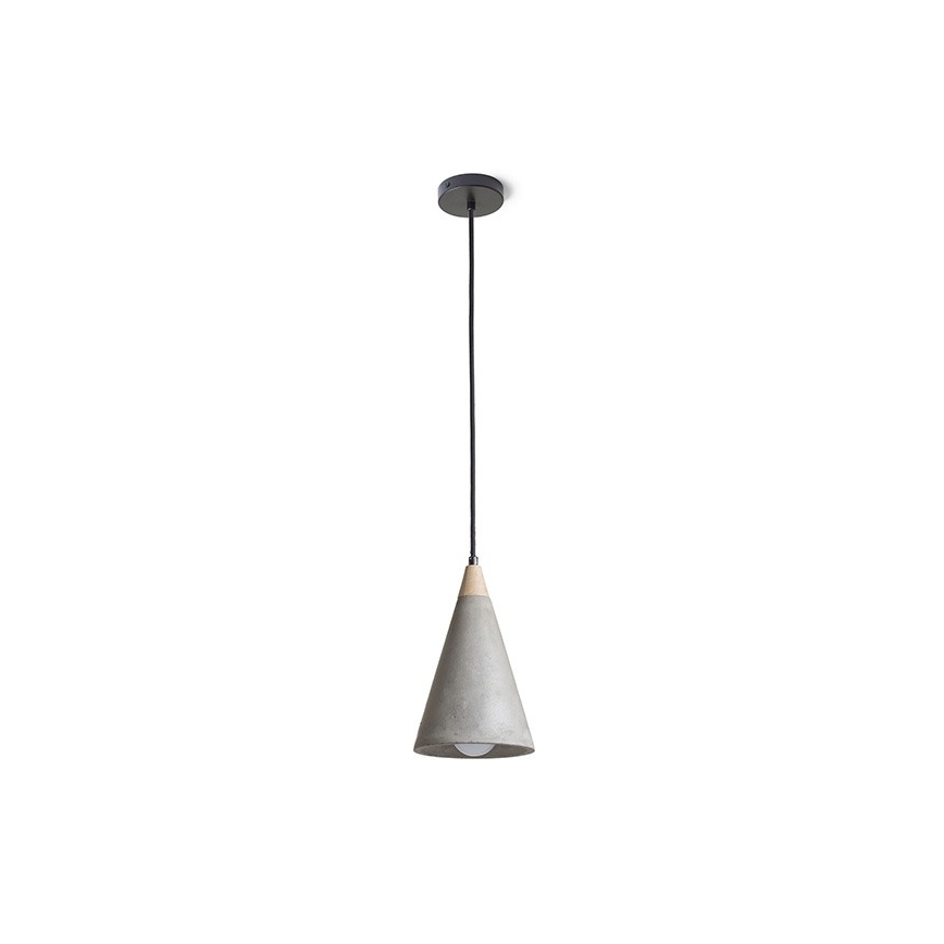 RED - Design Rendl - R12380 - Lampadario su corda HEIDI 1xE27/28W/230V cemento/legno