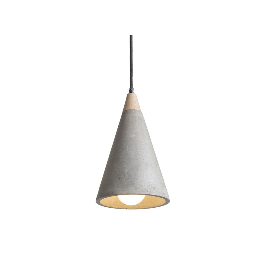 RED - Design Rendl - R12380 - Lampadario su corda HEIDI 1xE27/28W/230V cemento/legno