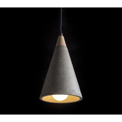 RED - Design Rendl - R12380 - Lampadario su corda HEIDI 1xE27/28W/230V cemento/legno