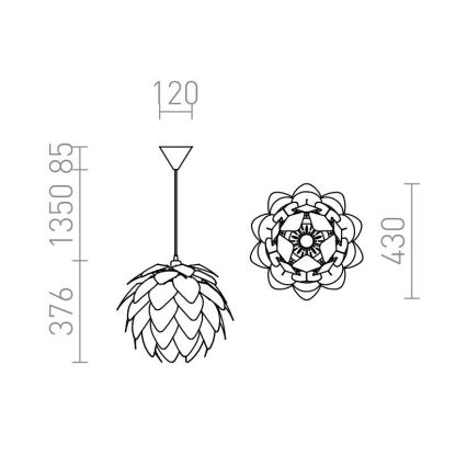 RED - Design Rendl - R12381 - Lampadario su corda ENCOMBRE 1xE27/42W/230V