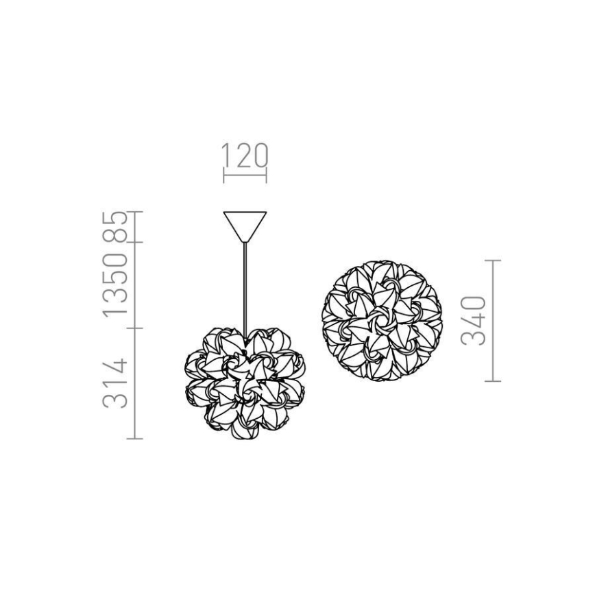 RED - Design Rendl - R12384 - Lampadario su filo COCO 1xE27/28W/230V