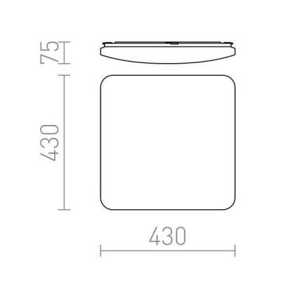 RED - Design Rendl - R12437 - Plafoniera LED SEMPRE LED/36W/230V quadrata