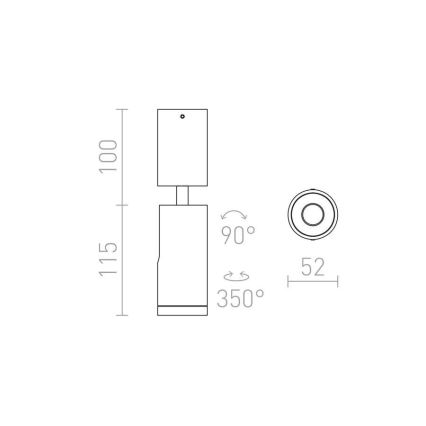 RED - Design Rendl - R12497 - Faretto LED BOGARD LED/5W/230V nero