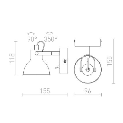 RED - Design Rendl - R12508 - Faretto da muro ROSITA 1xGU10/9W/230V