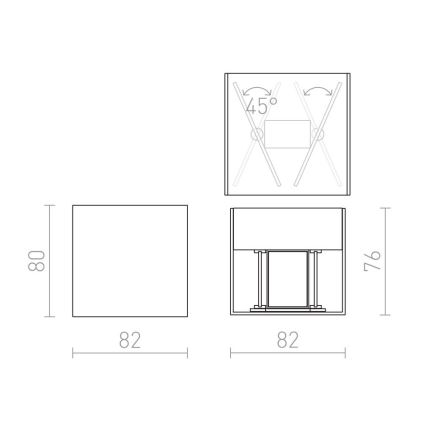 RED-Design Rendl-R12556- Applique da esterno LED CARRE 2xLED/3W/230V IP54