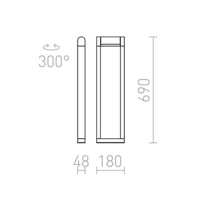 RED - Design Rendl - R12624 - Lampada da esterno a LED AQUE LED/8W/230V IP54 nero