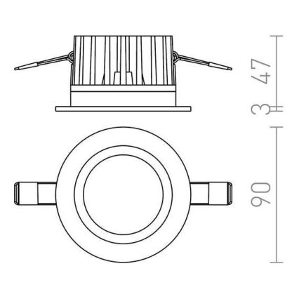 RED -Design Rendl-R12716- Lampada da incasso a LED per bagno TOLEDO 8W/230V IP44