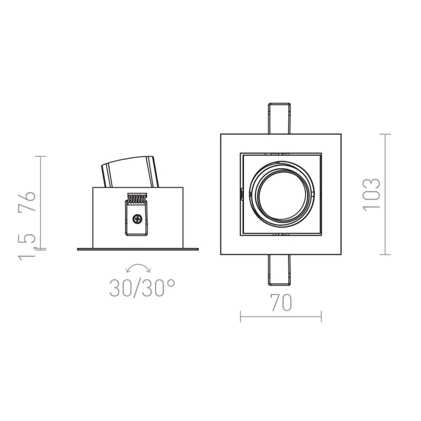 RED - Design Rendl - R12856 - Lampada LED da incasso BONDY LED/7W/230V