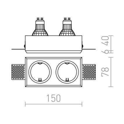 RED - Design Rendl - R12900 - Faretto da incasso QUO 2xGU10/35W/230V