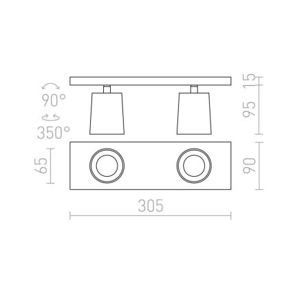 RED - Design Rendl - R12915 - Faretto KENNY 2xGU10/35W/230V