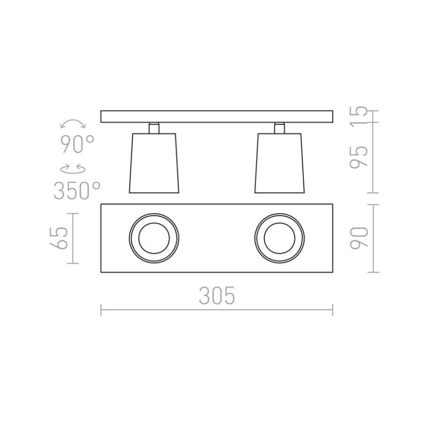 RED - Design Rendl - R12915 - Faretto KENNY 2xGU10/35W/230V