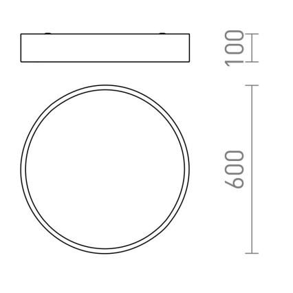 RED - Design Rendl - R13333 - Plafoniera LED MEZZO LED/60W/230V nera