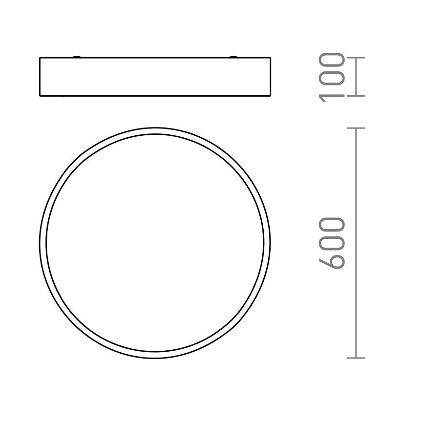 RED - Design Rendl - R13333 - Plafoniera LED MEZZO LED/60W/230V nera