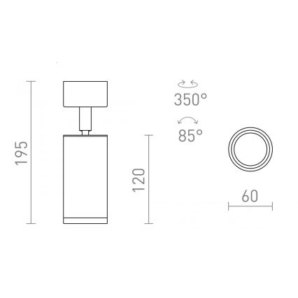 RED - Design Rendl - R13363 - Faretto BELENOS 1xGU10/9W/230V