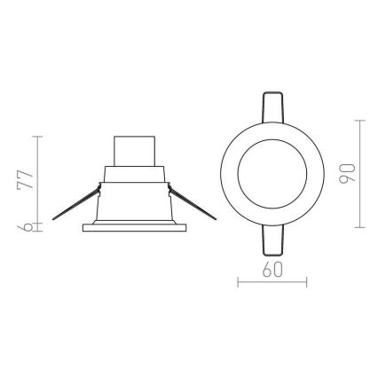 RED - R12659 - Lampada da incasso per bagno LEROY 1xGU5,3/35W/12V IP44