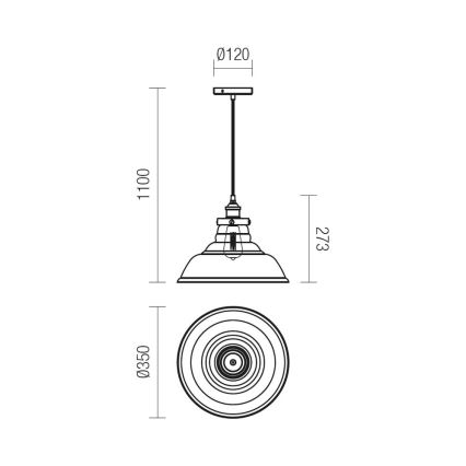 Redo 01-1003 - Lampadario a sospensione con filo SAVILLE 1xE27/42W/230V