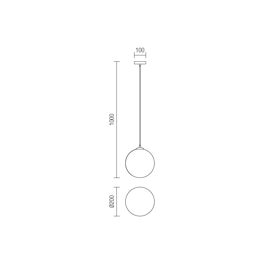 Redo 01-1064 - Lampadario a sospensione con filo OLA 1xE27/42W/230V diametro 20 cm