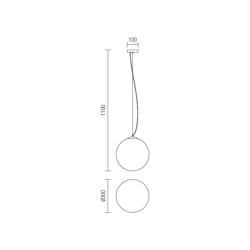 Redo 01-1065 - Lampadario a sospensione con filo OLA 1xE27/42W/230V diametro 30 cm