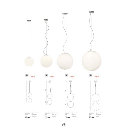 Redo 01-1066 - Lampadario a sospensione con filo OLA 2xE27/42W/230V diametro 40 cm