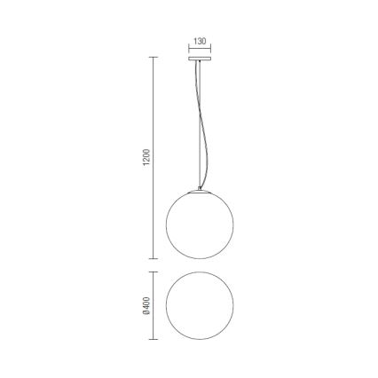 Redo 01-1066 - Lampadario a sospensione con filo OLA 2xE27/42W/230V diametro 40 cm