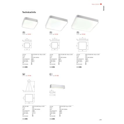 Redo 01-1124 - Lampadario LED a sospensione con filo SCREEN LED/48W/230V 3000K