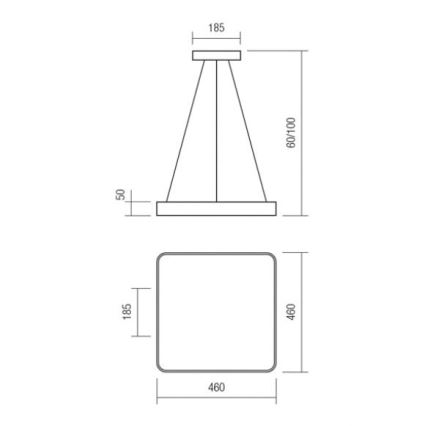 Redo 01-1124 - Lampadario LED a sospensione con filo SCREEN LED/48W/230V 3000K