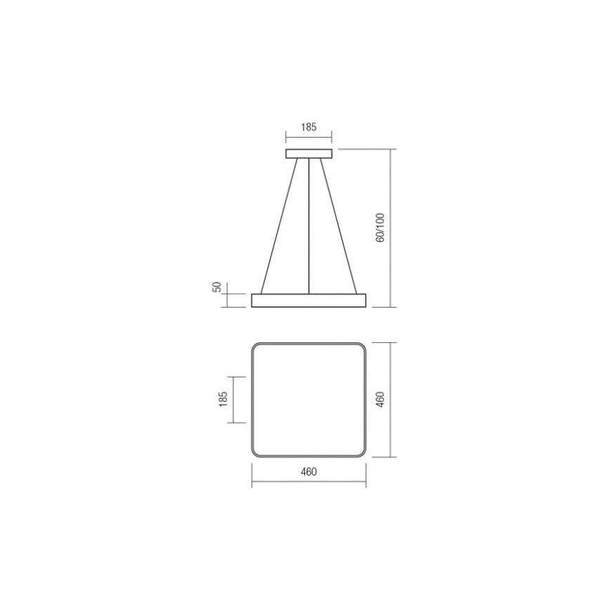 Redo 01-1124 - Lampadario LED a sospensione con filo SCREEN LED/48W/230V 3000K