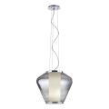 Redo 01-1139 - Lampadario a sospensione su cavo FUSION 1xE27/42W/230V Ø 30 cm cromo lucido/vetro fumé
