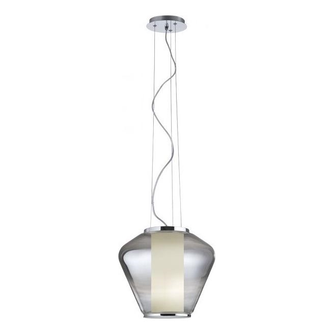 Redo 01-1140 - Lampadario a sospensione con filo FUSION 1xE27/42W/230V diametro 38 cm grigio
