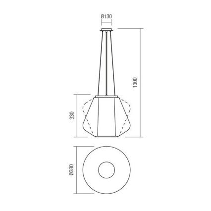 Redo 01-1140 - Lampadario a sospensione con filo FUSION 1xE27/42W/230V diametro 38 cm grigio