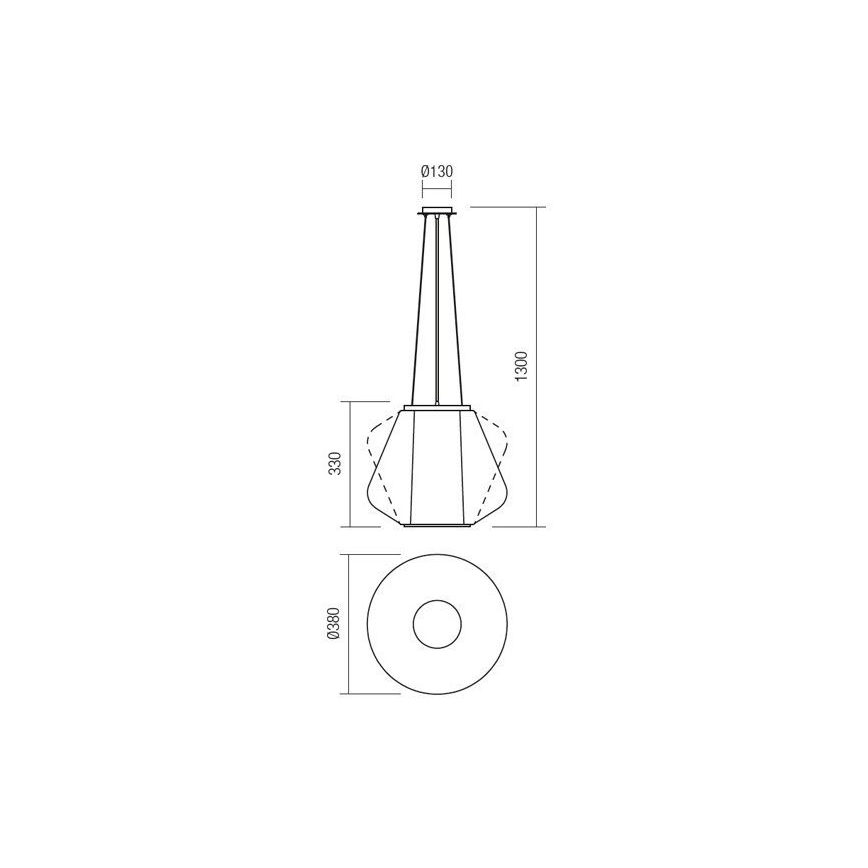 Redo 01-1140 - Lampadario a sospensione con filo FUSION 1xE27/42W/230V diametro 38 cm grigio