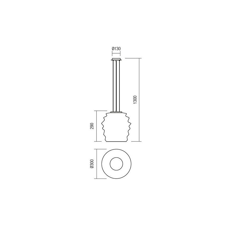 Redo 01-1141 - Lampada a sospensione con cavo MAGMA 1xE27/42W/230V Ø 38 cm cromo lucido/bianco