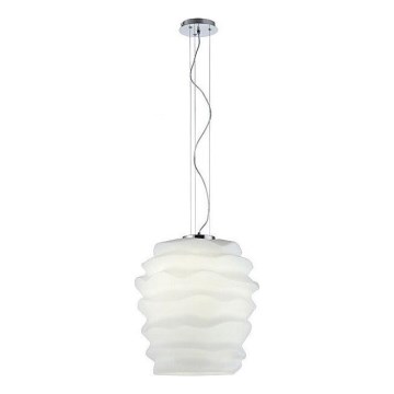Redo 01-1142 - Lampadario sospeso su cavo MAGMA 1xE27/42W/230V Ø 38 cm cromo lucido/bianco